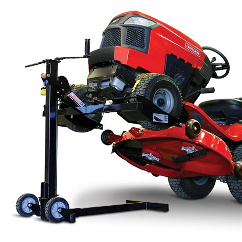 Lawn mower jack lift - Pro-Lift T-5300 300 LB 2 bar Lawnmower Lift - Pro-Lift Lawn Mower Lifts Innovative Lawn Mower Lift not only lifts your riding mower but also serves as a maintenance stand. Up to 22" of clear working space. Ideal for routine maintenance jobs and cleaning. Constructed from welded steel. Universal design to lift most riding lawn mower models - …
